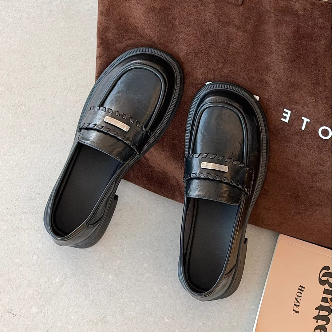 Damen modische Mokassins mit eleganten Ziernähten und bequemer Sohle EB