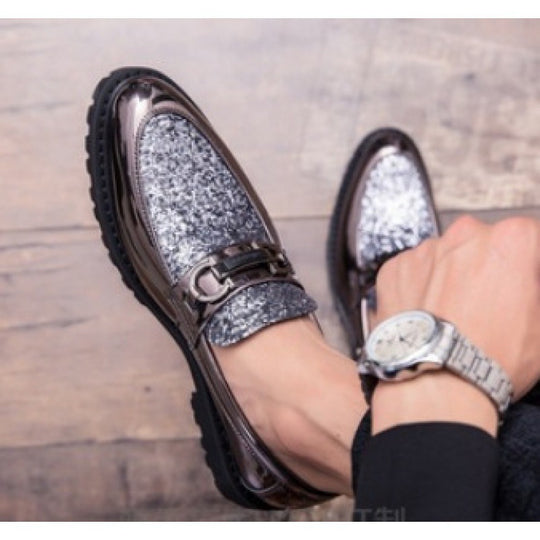 Damen Elegante Mokassins mit glitzerndem Obermaterial und modischem Design EB