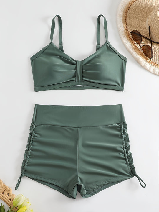 Damen Sportliches Bikini-Set mit innovativem Rüschendesign EB