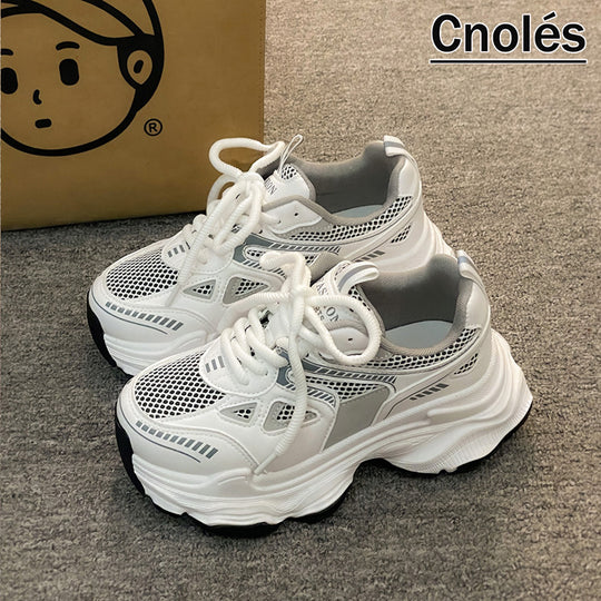 Damen Modische Chunky Sneakers mit atmungsaktiver Mesh-Oberfläche und ausgeprägtem Profil EB