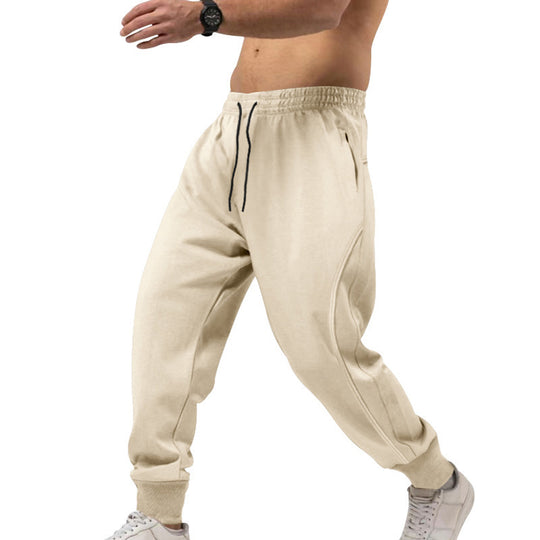 Herren sportliche Sweatpants mit seitlichen Reißverschlusstaschen und elastischem Bund EB