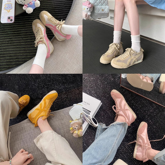 Damen modische Sneakers mit hochwertigem Wildleder und atmungsaktiver Konstruktion EB