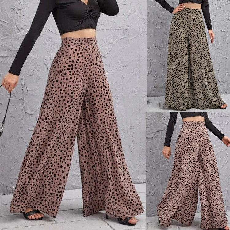 Damen Weite Palazzohose mit modernem Punkte-Print EB