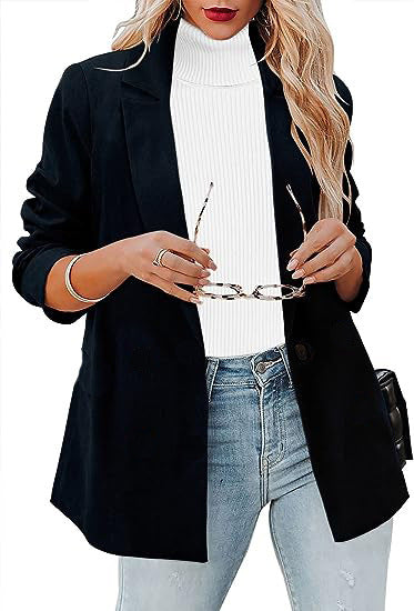 Damen Modischer Blazer mit lässigem Schnitt EB