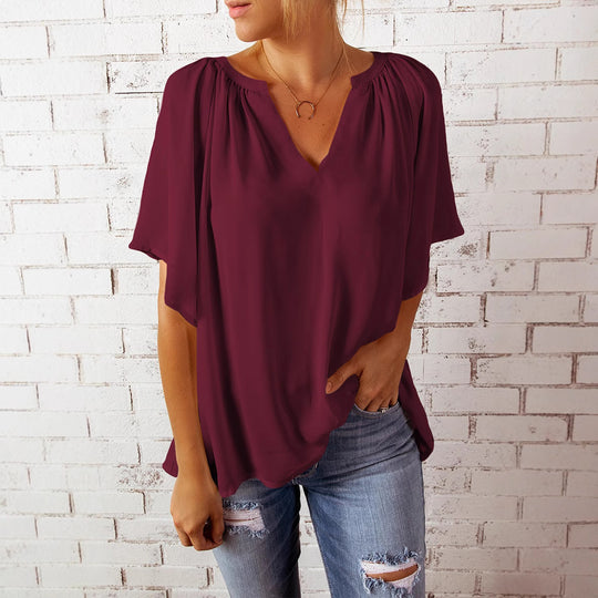 Damen elegante Chiffon-Bluse EB