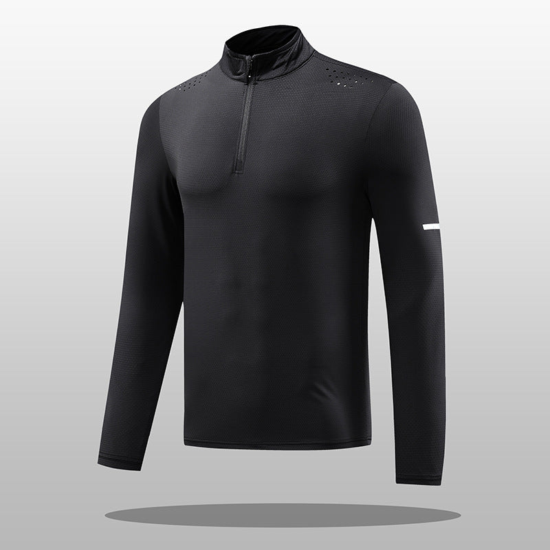 Herren Funktions-Langarmshirt mit Reißverschluss und atmungsaktivem Material EB