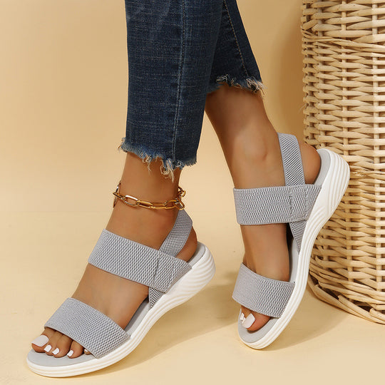 Damen Komfortable Strap Sandalen mit atmungsaktivem Obermaterial und flexibler Sohle EB