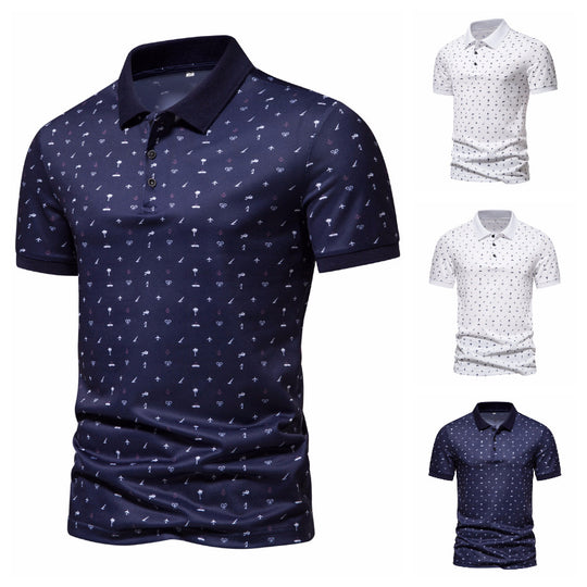 Herren Polohemd mit stilvollem Allover-Muster EB