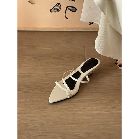 Damen elegante Slingback Sandalen mit feinen Riemen EB