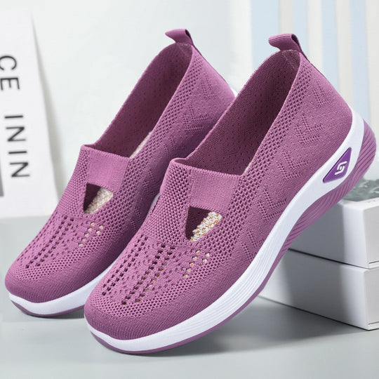 Damen Atmungsaktive Slip-On Sneakers mit elastischem Einschlupf EB
