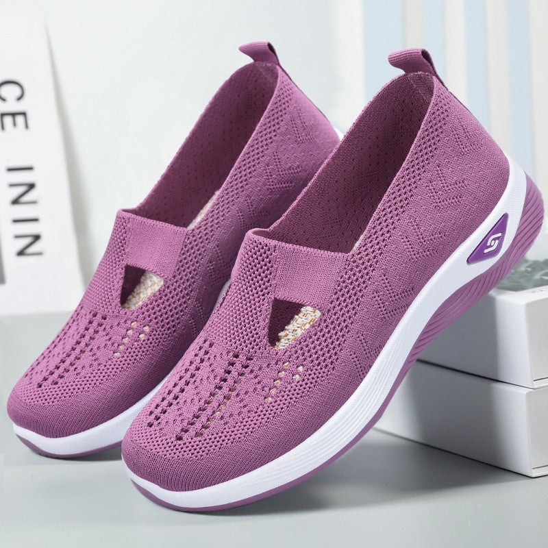 Damen Atmungsaktive Slip-On Sneakers mit elastischem Design EB
