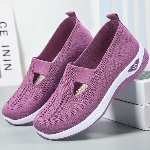 Damen Atmungsaktive Slip-On Sneakers mit elastischem Design EB