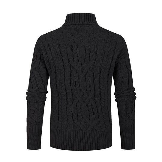Herren Grobstrickpullover mit Schalkragen und raffinierten Zopfmuster EB
