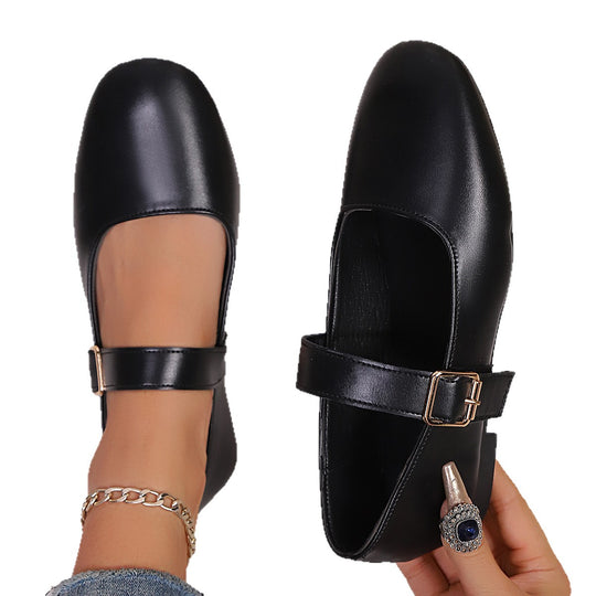 Damen Ballerina-Schuhe mit verstellbarem Riemendesign und bequemem Fußbett EB