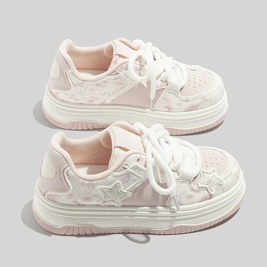 Damen Sportliche Sneakers mit einzigartigem Sternenmotiv und dämpfender Sohle EB