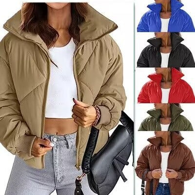 Damen Wärmeisolierte Steppjacke mit hohem Kragen und elastischen Bündchen EB