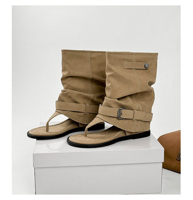 Damen Sandalen mit innovativem Wickeldesign und praktischem Riemchenverschluss EB