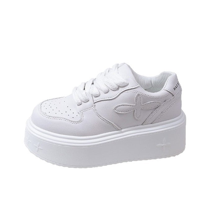 Damen modische Plateau-Sneaker mit dämpfender Sohle und atmungsaktivem Obermaterial EB