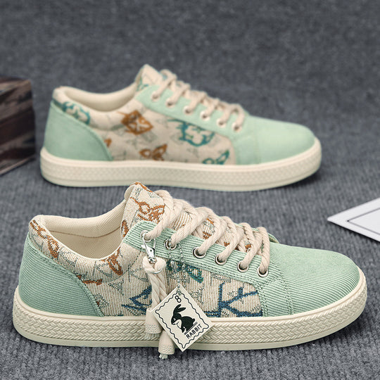 Damen Modische Sneakers mit einzigartigem Textil-Design EB