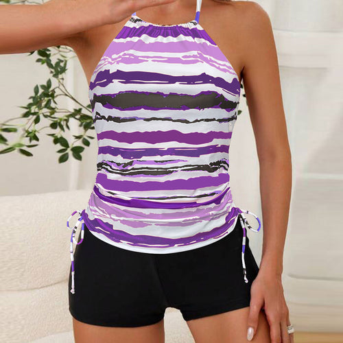 Damen Tankini-Oberteil mit verstellbaren Riemen und raffiniertem Wickeldetail EB