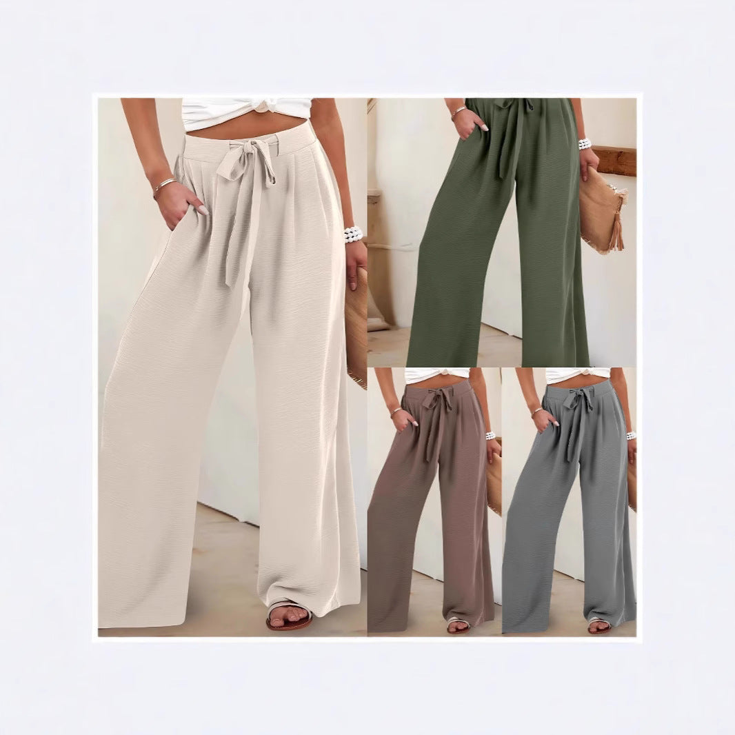Damen Leichte und luftige Palazzohose mit seitlichen Taschen EB