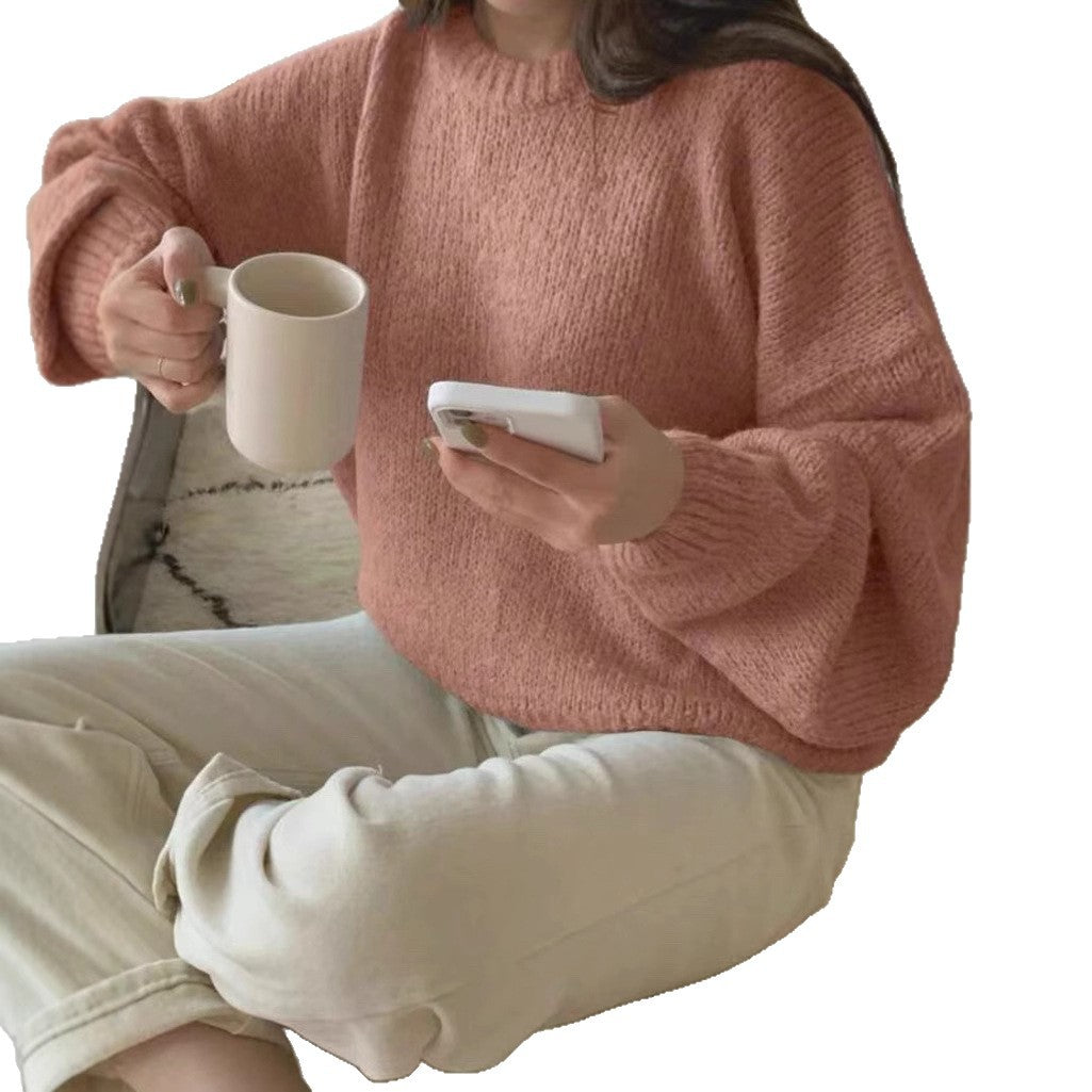 Damen Kuscheliger Strickpullover mit weitem Schnitt und klassischen Rippdetails EB