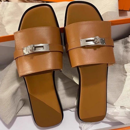 Damen Komfortable Slides mit modischem Riemendesign EB