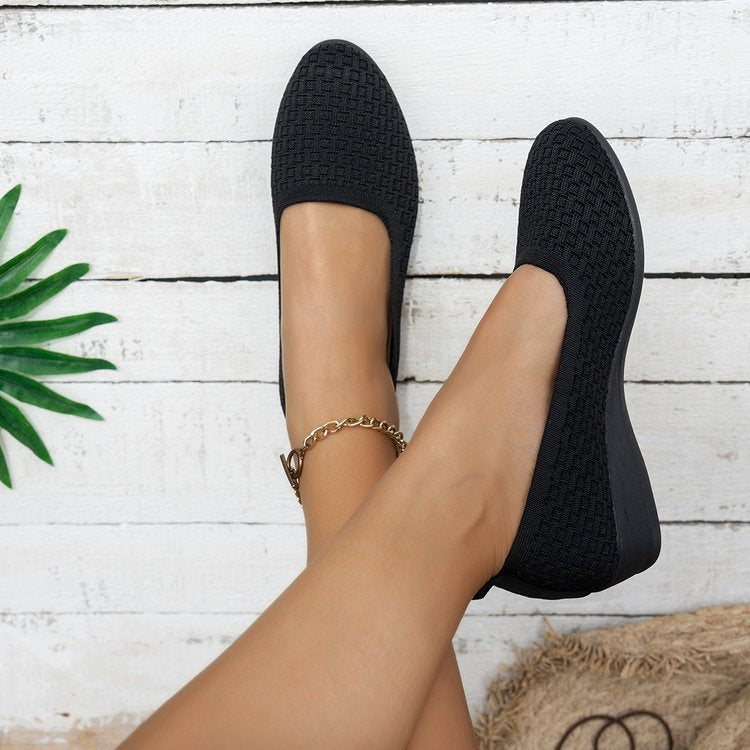 Damen bequeme Slip-On Ballerinas mit ergonomischem Fußbett EB