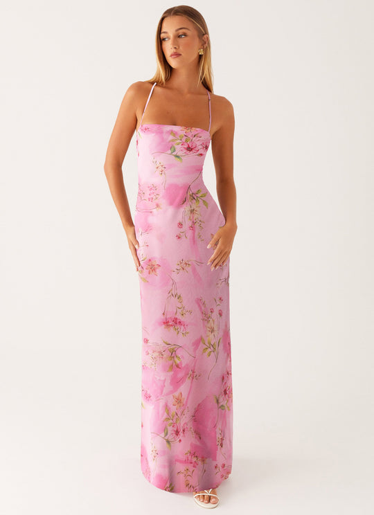 Damen Maxikleid mit floralem Muster EB