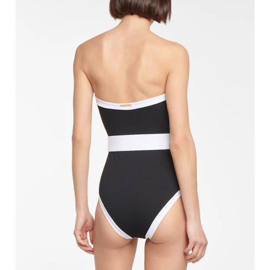 Damen Bandeau-Badeanzug mit modischem Gürtel EB