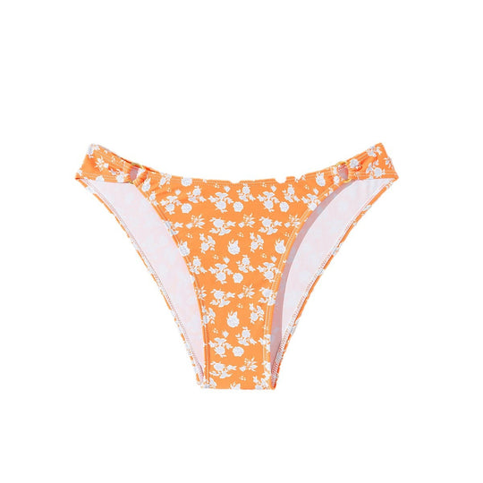 Damen Bikini-Höschen mit floralem Design und goldenen Akzenten EB
