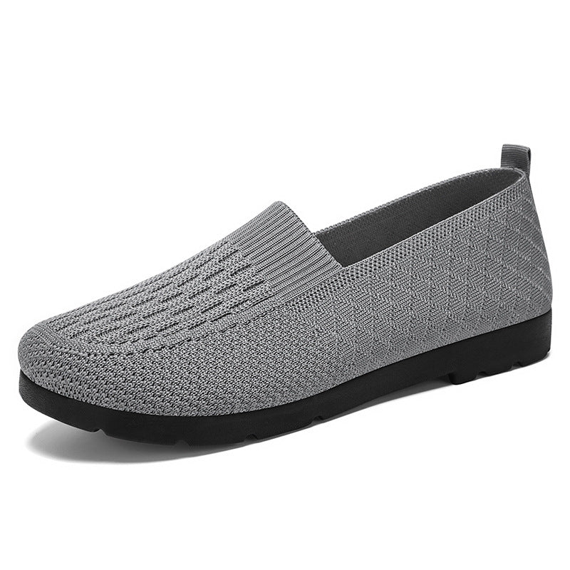 Damen Atmungsaktive Slip-On Freizeitschuhe mit flexiblem Strickdesign EB
