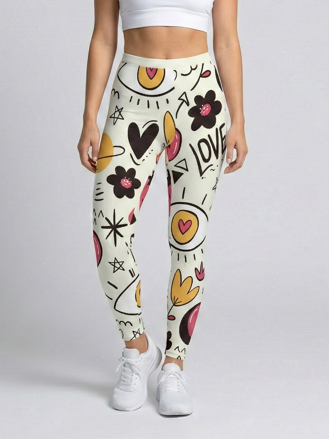 Damen Sportleggings mit stylischem Sternen-Design und hohem Bund EB