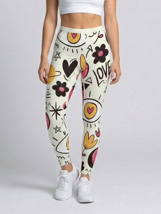 Damen Sportleggings mit stylischem Sternen-Design und hohem Bund EB