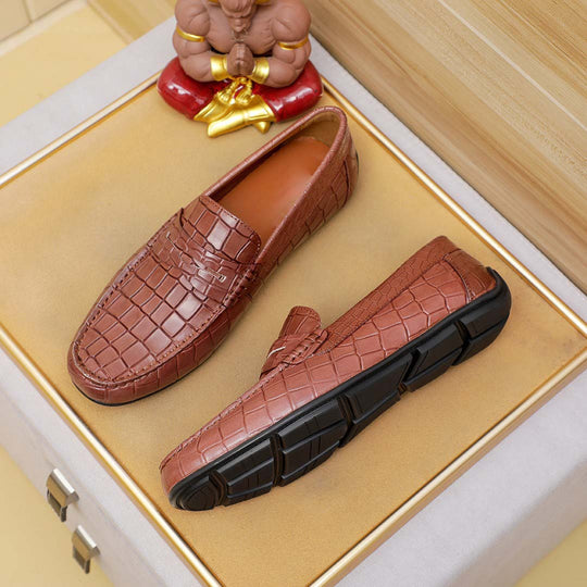 Herren Mokassin im eleganten Krokodil-Leder-Design EB