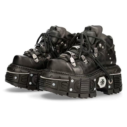 Damen Stabile High-Top Stiefel mit robuster Gummisohle EB