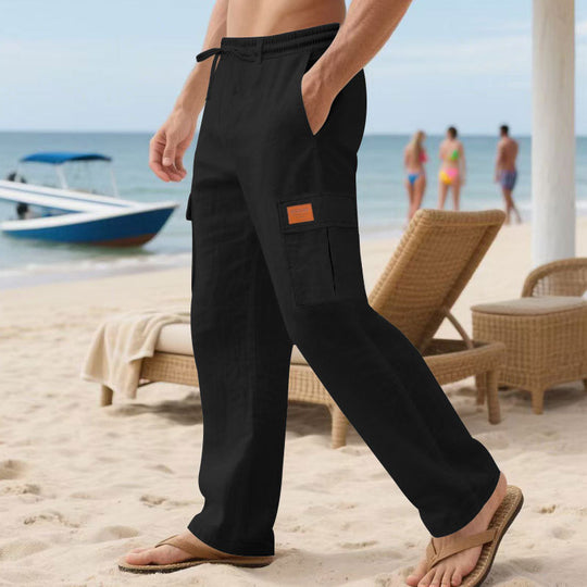 Herren Cargo-Hose mit elastischem Bund und seitlichen Taschen EB