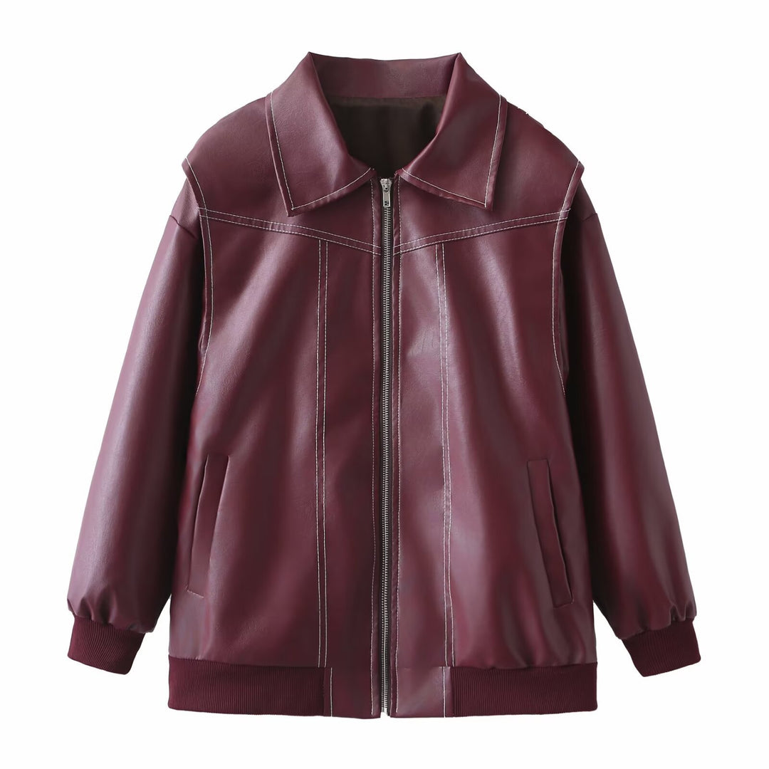 Damen modische jacke mit strukturiertem Kragen und praktischen Taschen EB