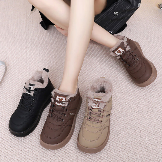 Damen Sportliche Winter Sneakers mit warmem Futter und robuster Sohle EB
