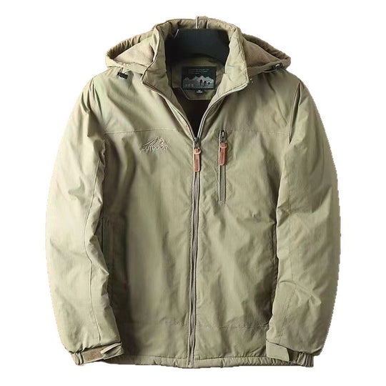 Herren nan wasserabweisende isolierte Allwetter-Trekkingjacke mit verstellbarer Kapuze und verdeckter Brusttasche EB