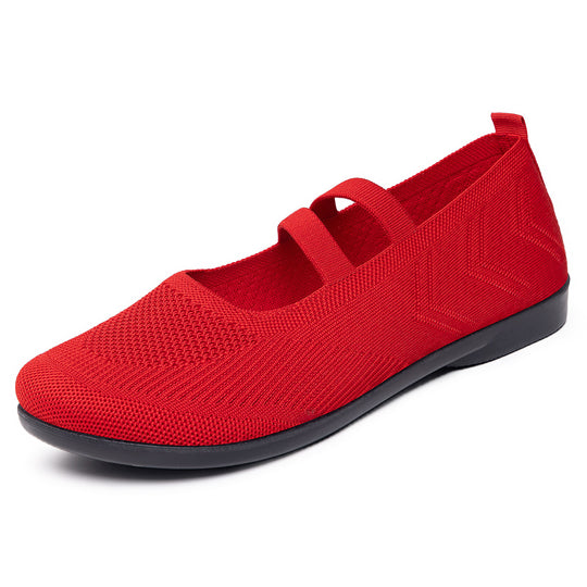 Damen Komfortable Ballerinas mit elastischen Riemen EB