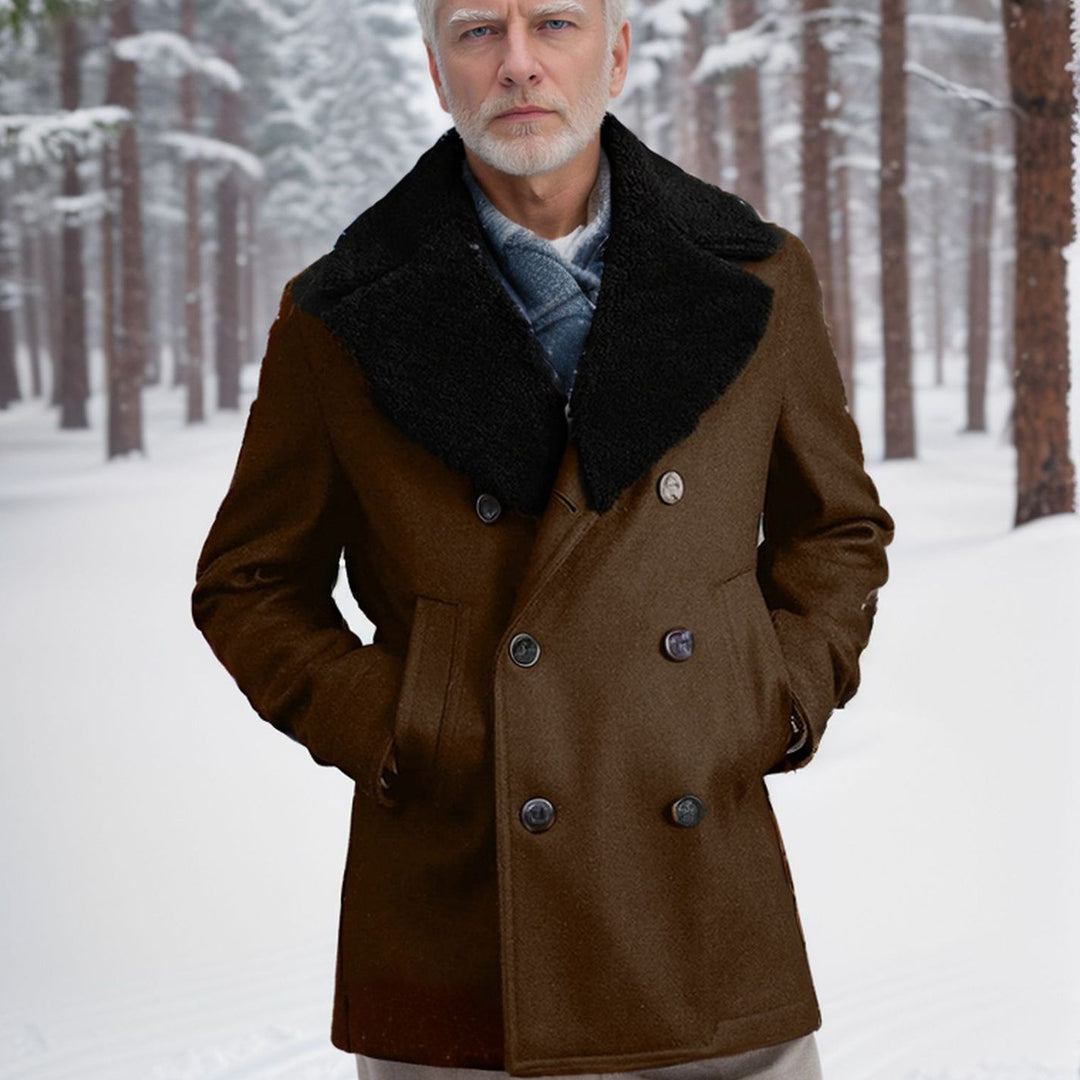 Herren modische Dufflejacke mit weichem Kragen und praktischen Taschen EB