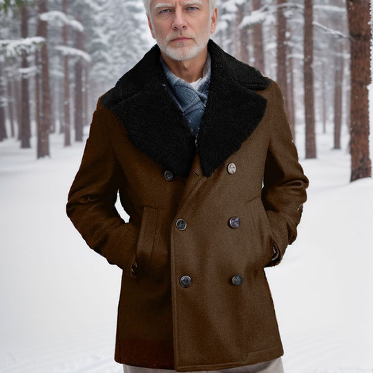 Herren modische Dufflejacke mit weichem Kragen und praktischen Taschen EB