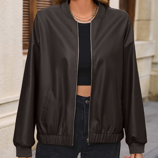 Damen Sportliche Bomberjacke mit elastischen Bündchen und Taschen EB
