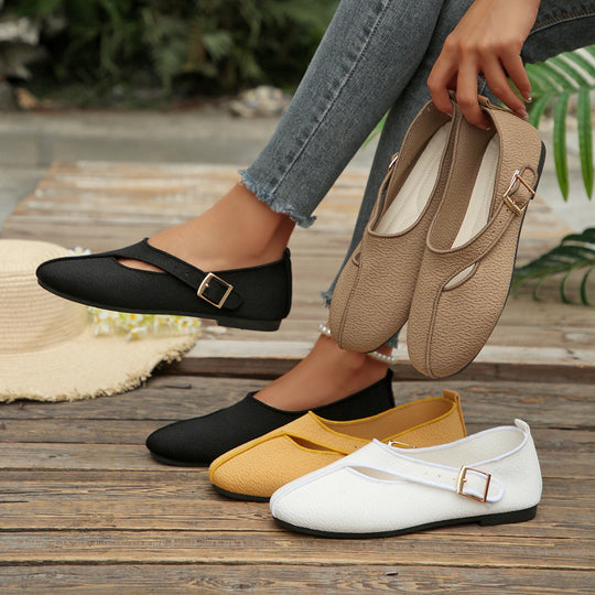 Damen Elegante Slipper mit verstellbarem Riemen und modischem Design EB