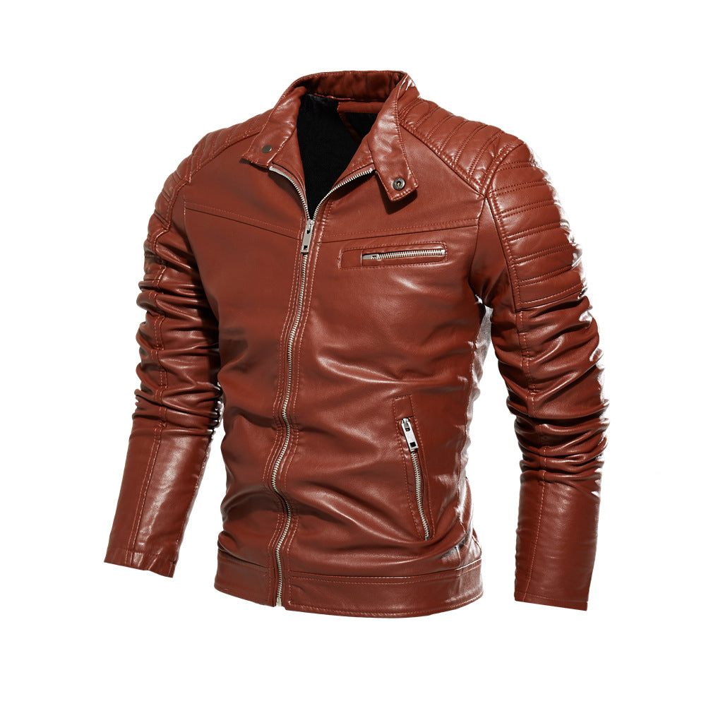 Herren Kunstlederjacke im stylishen Design mit robusten Details EB