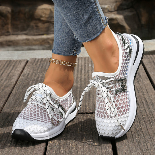 Damen Atmungsaktive Sneaker mit flexibler Netzstruktur und rutschfester Profilsohle EB