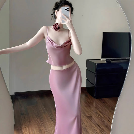 Damen elegantes zweites Etui-Kleid mit Rüschen und Trägern EB