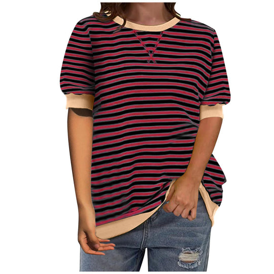 Damen Modisches Streifenshirt mit lässigem Schnitt EB