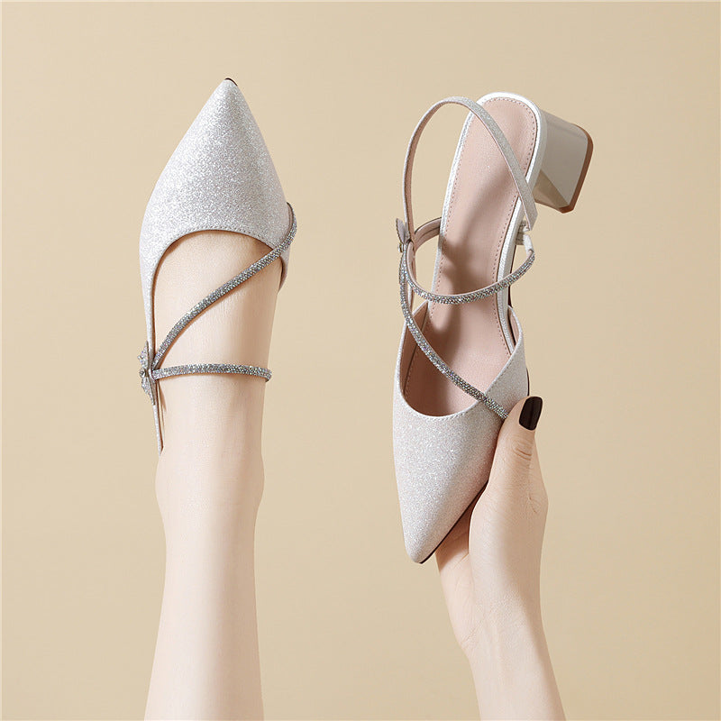 Damen Elegante Slingback-Pumps mit funkelndem Schmuckdetail EB